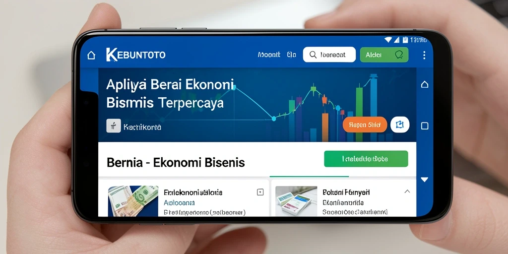 Antarmuka KEBUNTOTO menampilkan berita ekonomi terkini secara menarik.