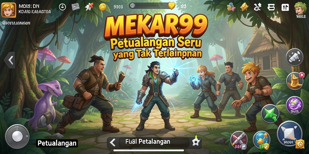 Antarmuka Petualangan MEKAR99 menunjukkan dunia yang menakjubkan.