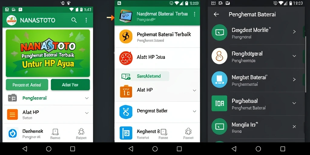 Antarmuka NANASTOTO saat mengoptimalkan penggunaan baterai