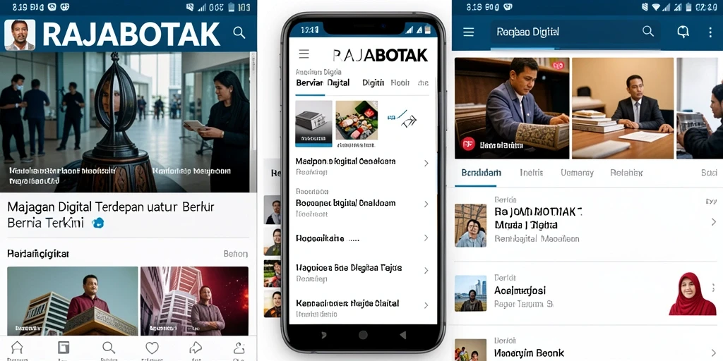 Antarmuka aplikasi RAJABOTAK yang modern dan menarik.