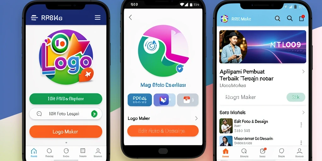 Tampilan antarmuka aplikasi RR89 dengan fitur Logo Maker.