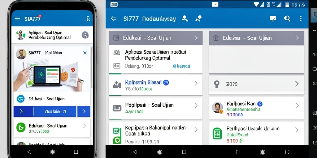 Antarmuka aplikasi SIA777 untuk Soal Ujian yang menarik dan interaktif.